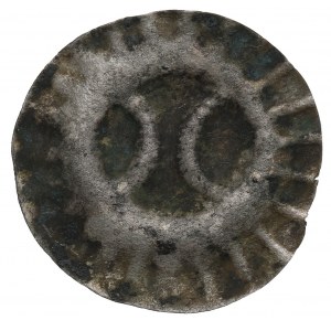 Western Pomerania, Goleniow, 13th/14th century brakteat, two crescents in a radial surround- rare