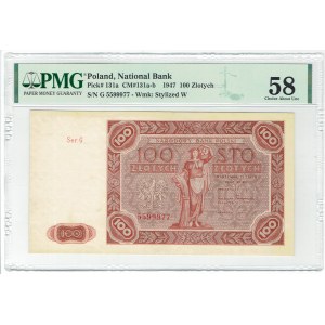 PRL, 1000 złotych 1947 G - PMG 58