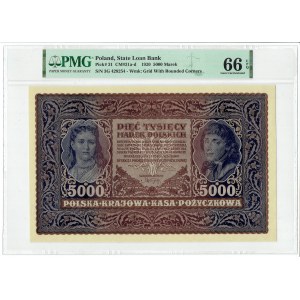 II RP, 5000 polských marek 1920 III SÉRIE G - PMG 66 EPQ