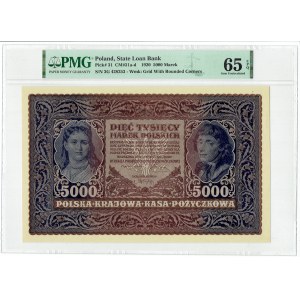 II RP, 5000 polských marek 1920 III SÉRIE G - PMG 65 EPQ