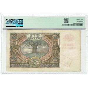 GG, 100 złotych 1934 BZ. ORYGINALNY przedruk okupacyjny - PMG 25