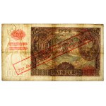 GG, 100 zlatých 1934 BZ. ORIGINÁLNÍ okupační přetisk - PMG 25
