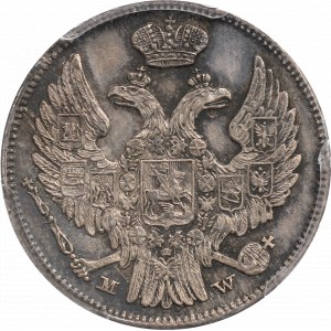 Ruské dělení, Mikuláš I., 15 kopějek=1 zlotý 1837 - PCGS MS61