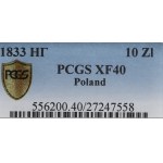 Congress Poland, Nicholas I, 1-1/2 rouble=10 zloty 1833, Petersburg - PCGS XF40