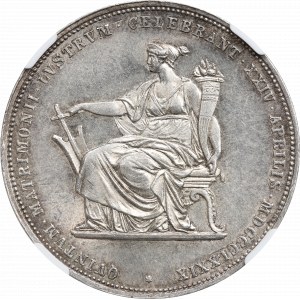 Rakousko, František Josef, 2 guldenů 1879 - stříbrná svatba NGC MS63