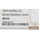 Rakousko, František Josef, 2 guldenů 1879 - stříbrná svatba NGC MS63
