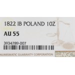 Congress Poland, 10 zlotych 1822 - NGC AU55