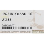 Polské království, Alexandr I., 10 zlatých 1822 - NGC AU55