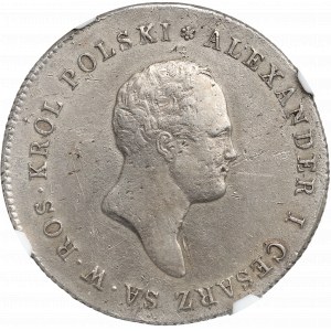 Polské království, Alexander I, 5 zlatých 1817 IB - NGC AU Podrobnosti