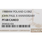 Polská lidová republika, 10 000 zlotých 1988 Jan Pavel II - NGC PF68 Cameo