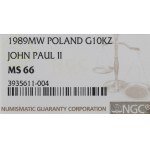 PRL, 10.000 złotych 1989 Jan Paweł II - NGC MS66