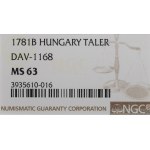 Hungary, Thaler 1781 - NGC MS63