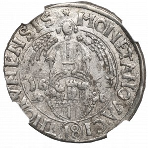 John II Casimir, 18 groschen 1663, Thorn - NGC MS62