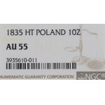 Congress Poland, Nicholas I, 1-1/2 rouble=10 zloty 1835 НГ Petersburg - NGC AU55