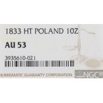 Congress Poland, Nicholas I, 1-1/2 rouble=10 zloty 1833, Petersburg - NGC AU53