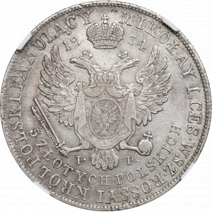 Polské království, Mikuláš I., 5 zlatých 1834 - NGC XF45