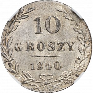 Poland under Russia, Nicholas I, 10 groschen 1840 - NGC MS63