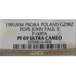 III RP, Komplet 20.000-200.000 1991 Jan Paweł II - Próby złoto