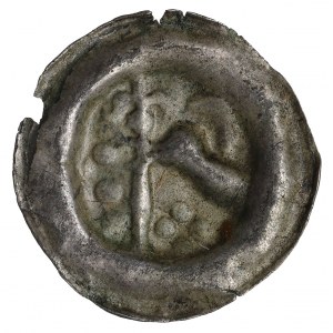 Pomorze Wschodnie, Świętopełk II Wielki (1220-1266), brakteat, paw w lewo z lilią - PIĘKNY