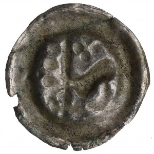 Pomorze Wschodnie, Świętopełk II Wielki (1220-1266), brakteat, paw w lewo z lilią - PIĘKNY
