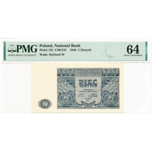 PRL, 5 zloty 1946 - PMG 64
