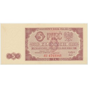 PRL, 5 złotych 1948 AU