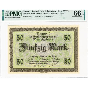 Memel (Klaipeda) 50 marks 1922 - PMG 66 EPQ