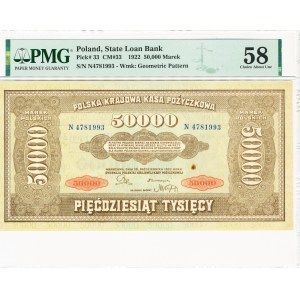 II RP, 50,000 Polish marks 1922 - PMG 58