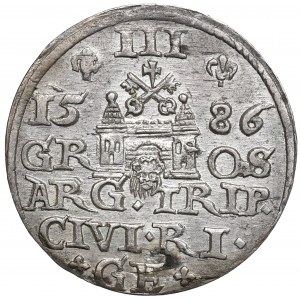 Stephen Bathory, 3 groschen 1586, Riga