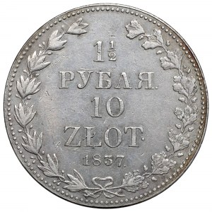 Ruské dělení, Mikuláš I., 1-1/2 rublu=10 zlotých 1837 MW, Varšava