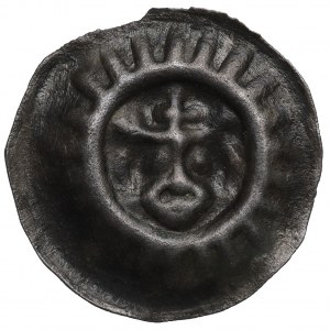 Western Pomerania, Gryfia, brakteat, head in a 4-element crown - rare