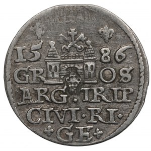 Stephen Bathory, 3 groschen 1586, Riga