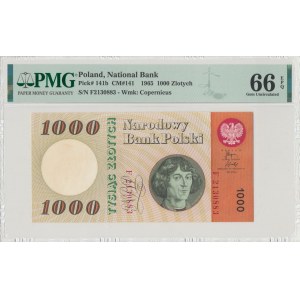 People's Republic of Poland, 1000 gold 1965 F - PMG 66 EPQ