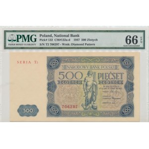 PRL, 500 zl. 1947 T2 - PMG 66 EPQ