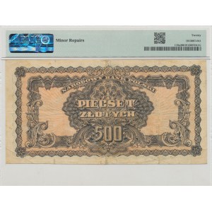 500 zl. 1944 ...dluží - Dh - náhradní série, velmi vzácné - PMG 20