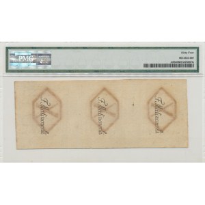 10 haléřů 1794 - nerozřezané 3 bankovky = zlotý - PMG 64
