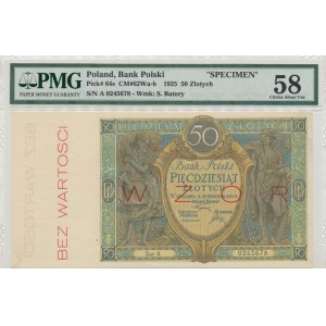 50 złotych 1925 A - WZÓR - PMG 58