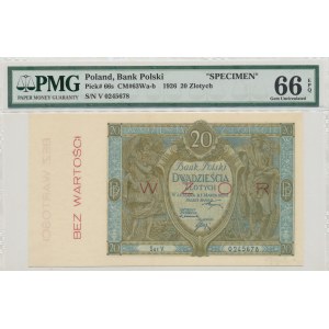 II RP, 20 złotych 1926 Ser V - WZÓR - PMG 66 EPQ