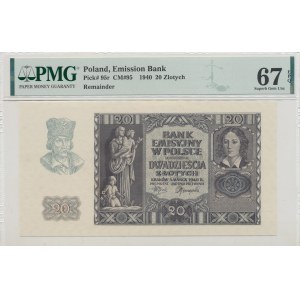 GG, 20 złotych 1940 - PMG 67 EPQ