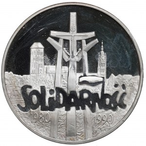 Third Republic, 100,000 PLN 1990 Solidarity - Prooflike