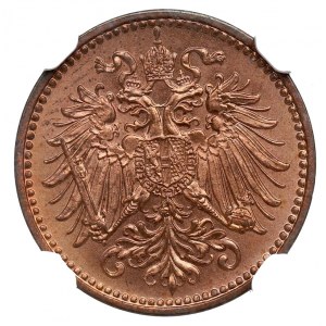 Rakousko, František Josef, 1 heller 1912 - NGC MS66 RD