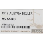 Rakousko, František Josef, 1 heller 1912 - NGC MS66 RD