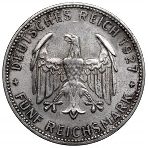 Německo, Výmarská republika, 5 Marks 1927 - 450. výročí univerzity v Tubingenu