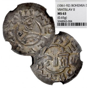 Bohemia, Wratislav II, Denar 1061-1092 - NGC MS63