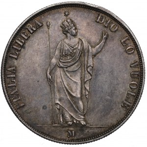 Italy, Lombardy, 5 lire 1848, Milano