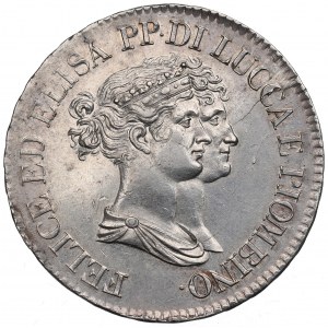 Itálie, Republika Lucci, 5 franchi 1808