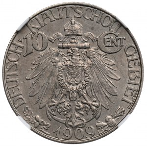 Čína, Kiau Chau, Německá asijská banka, 10 centů 1909 - NGC MS63