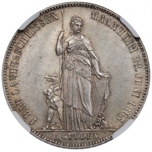Německo, Bádensko, 1 gulden 1863 - NGC MS63