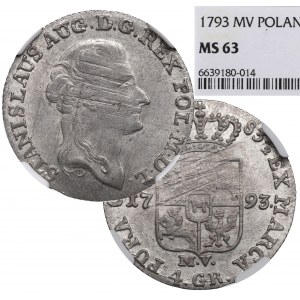 Stanislaus Augustus, 4 groschen 1793 - NGC MS63