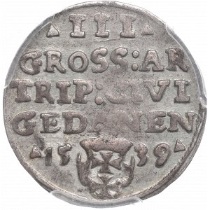 Zikmund I. Starý, Troják 1539, Gdaňsk - PCGS AU53